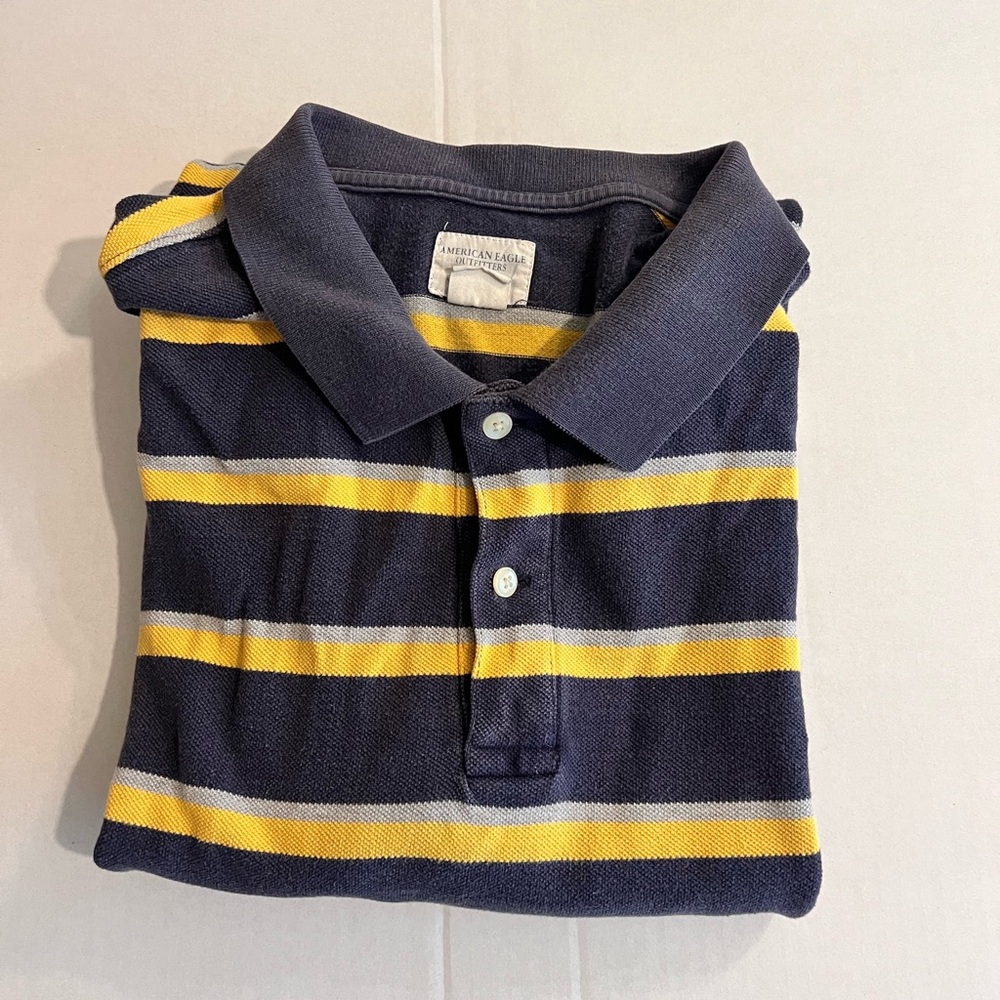 American Eagle Navy and Yellow Stripes